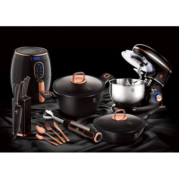 BERLINGERHAUS Pánev WOK s mramorovým povrchem 28 cm Black Rose Collection BH-1638