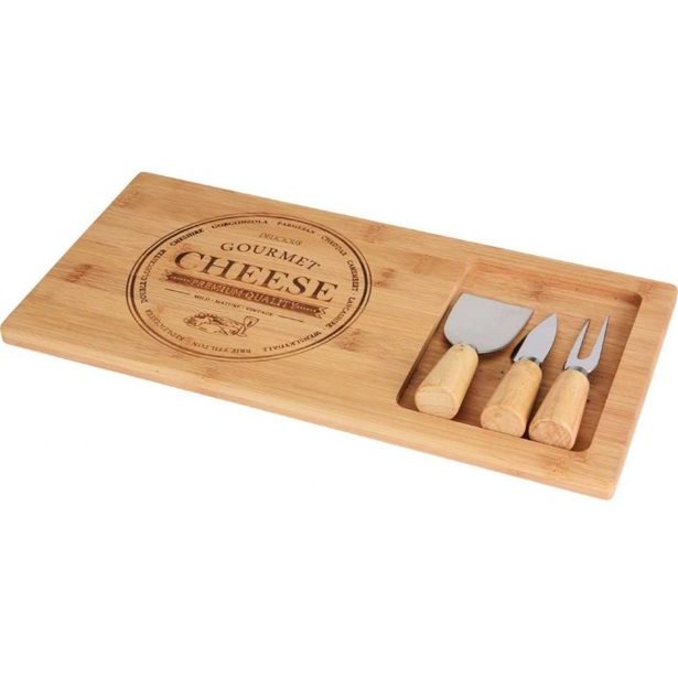 EXCELLENT HOUSEWARE Servírovací prkénko na sýr s noži sada 4 ks GOURMET KO-784610050
