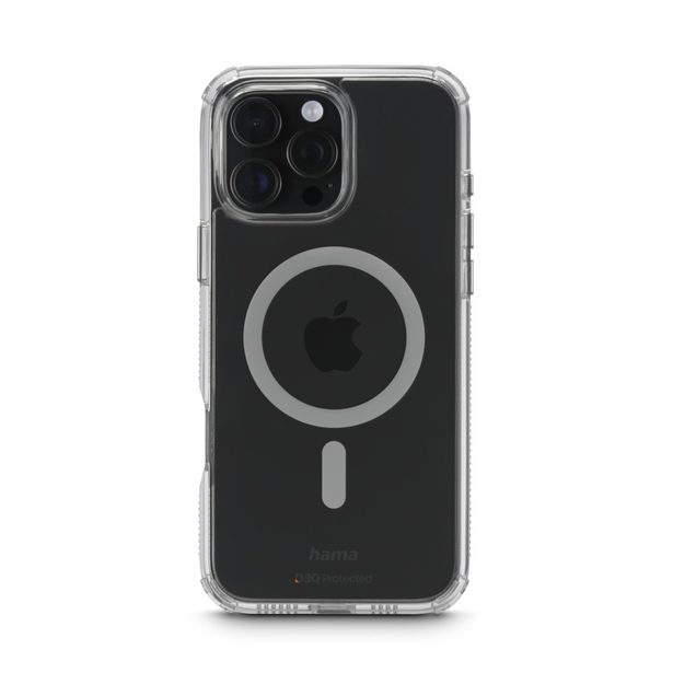 Hama Extreme Protect, kryt pro Apple iPhone 16 Pro Max, magnetický, D3O®, nežloutne, průhledný