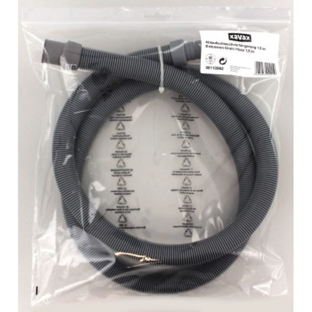 Xavax prodlužovací odtoková hadice pro pračky, myčky, flexibilní, 1,5 m, balená v PE sáčku