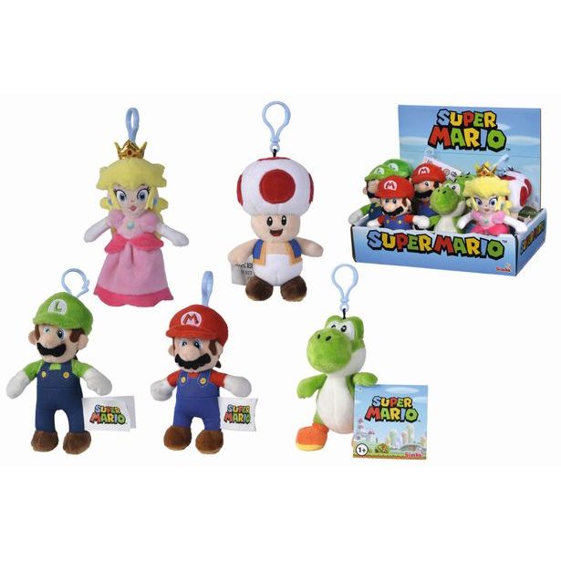 Plyšová klíčenka Super Mario, 12,5 cm, 5 druhů, DP12