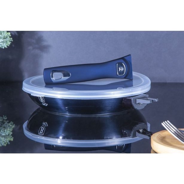 BERLINGERHAUS Pánev s odnímatelnou rukojetí + víko 24 cm Aquamarine Metallic Line BH-7155