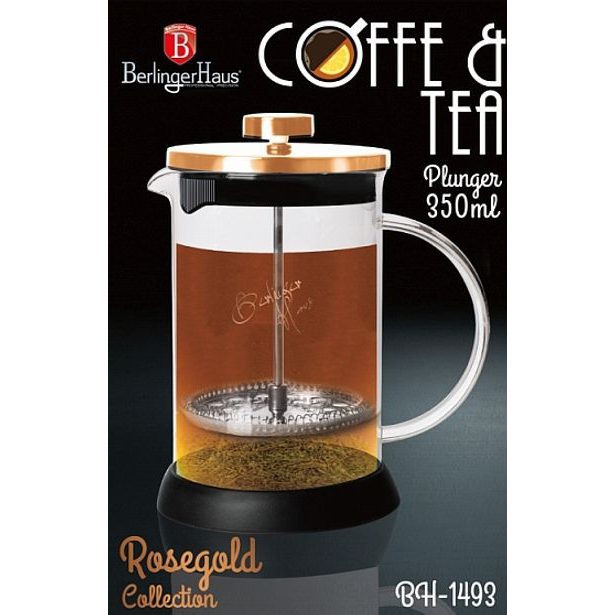 BERLINGERHAUS Konvička na čaj a kávu French Press 350 ml Rosegold collection BH-1493