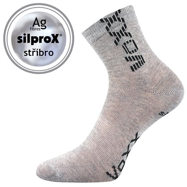 VoXX Klasické dětské ponožky Adventurik - sv. šedá - melír