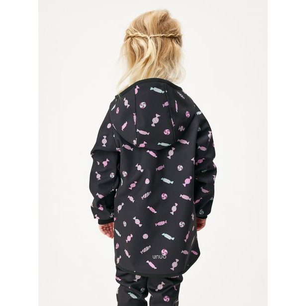 Dětská softshellová bunda s fleecem Basic, Černá, Bonbony