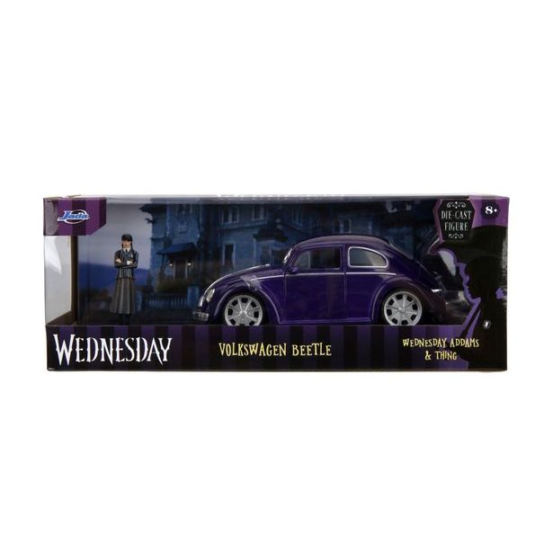 Wednesday auto 1972 VW Beetle 1:24 a figurka Wednesday