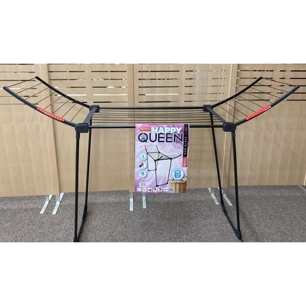 sušák 18m HAPPY QUEEN, černý, rozklád., 7prutů, nosn.15kg