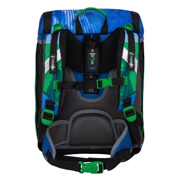 Školská aktovka/batoh pre chlapcov Bagmaster POLO 7 B BLUE/GREEN/BLACK