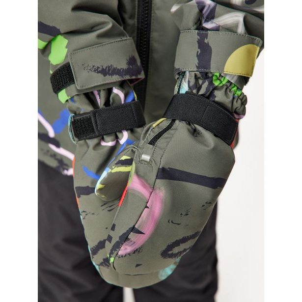 Unuo, Dětské zimní rukavice Polar, Khaki, Fantazie