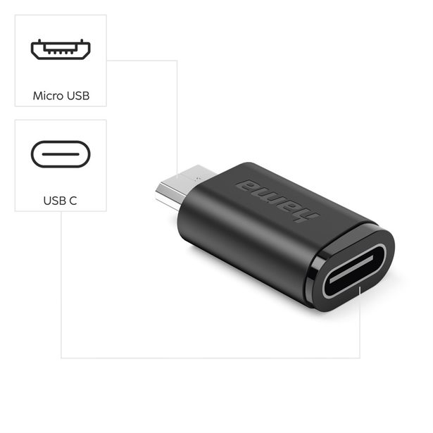 Hama redukce micro USB na USB-C, kompaktní, 3 ks
