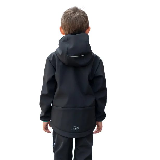 ESITO Dětská softshellová bunda DUO Turquoise - černá