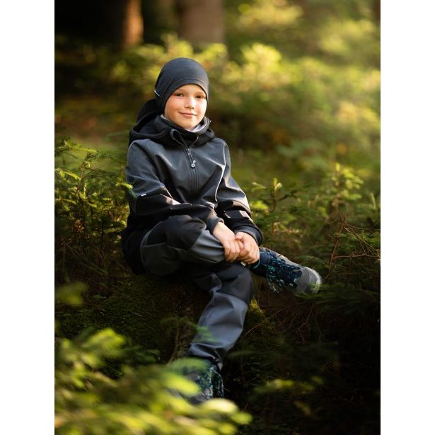 Unuo, Dětské softshellové kalhoty s fleecem Street Strong, Tm. Šedá