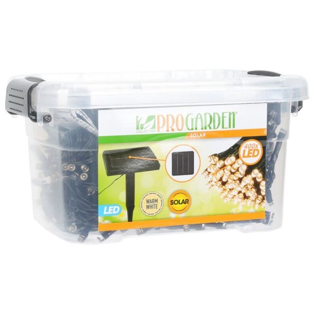 HOMESTYLING Světelný řetěz solární teplá bílá 400 LED / 24 m KO-DX9520010