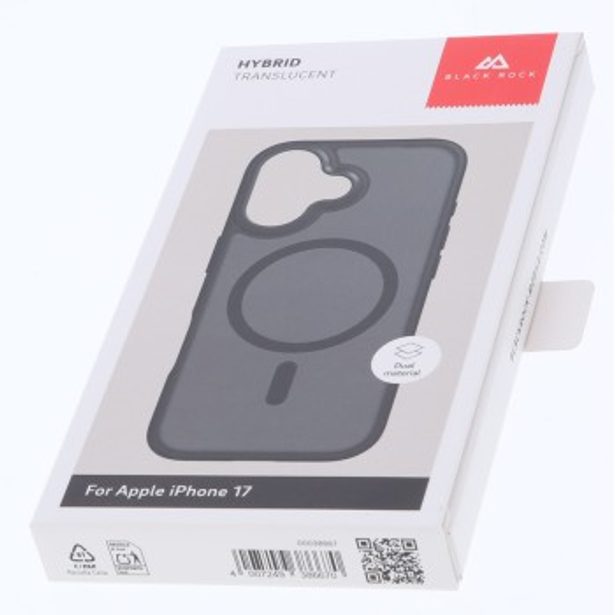 Black Rock Hybrid Case, kryt pro Apple iPhone 17, magnetický, matný, poloprůhledný černý