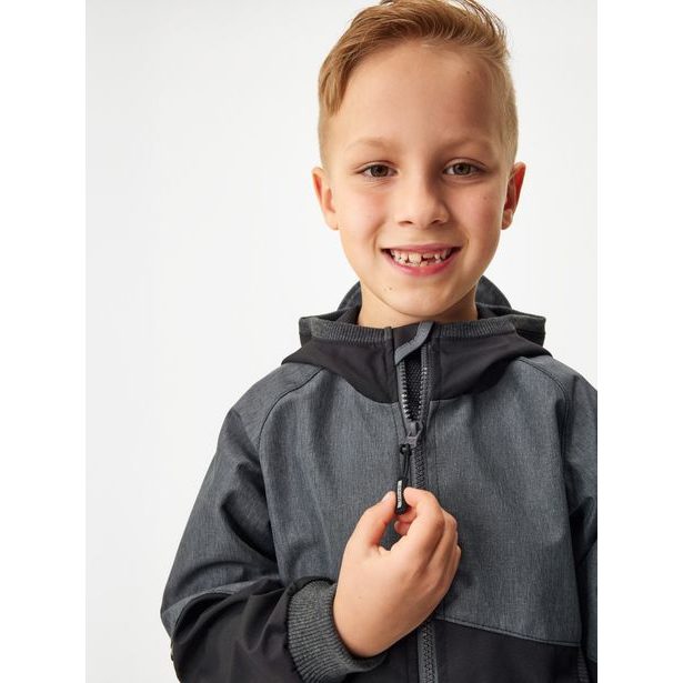 Unuo Softshellová bunda s fleecem Street DUO, Černá, Žíhaná antracitová ( Unuo softshell jacket)