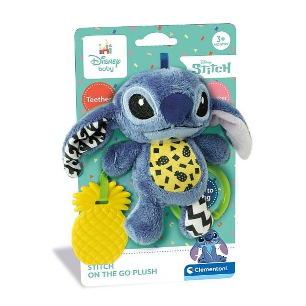 CLEMENTONI Disney baby - Plyšové chrastítko, kousátko STITCH