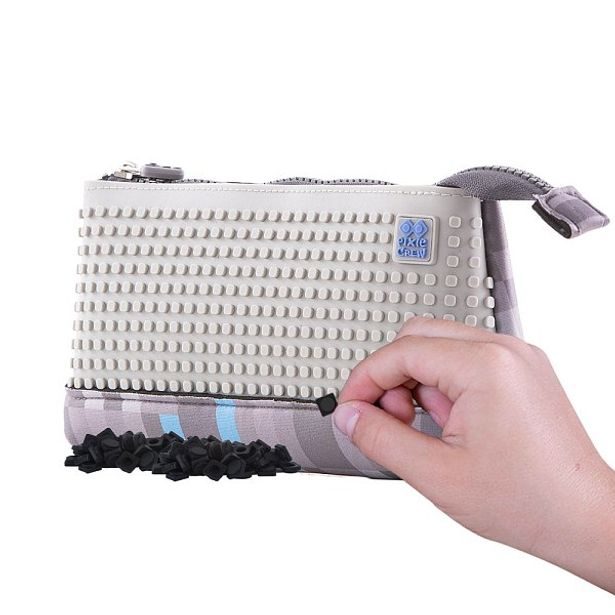 PIXIE CREW PIXIE CREW velké pouzdro Šedo-modrá