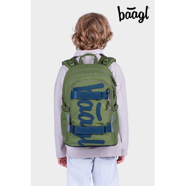 BAAGL SET 5 Skate Olive: batoh, penál, sportovní taška, ledvinka, obal na notebook GRS
