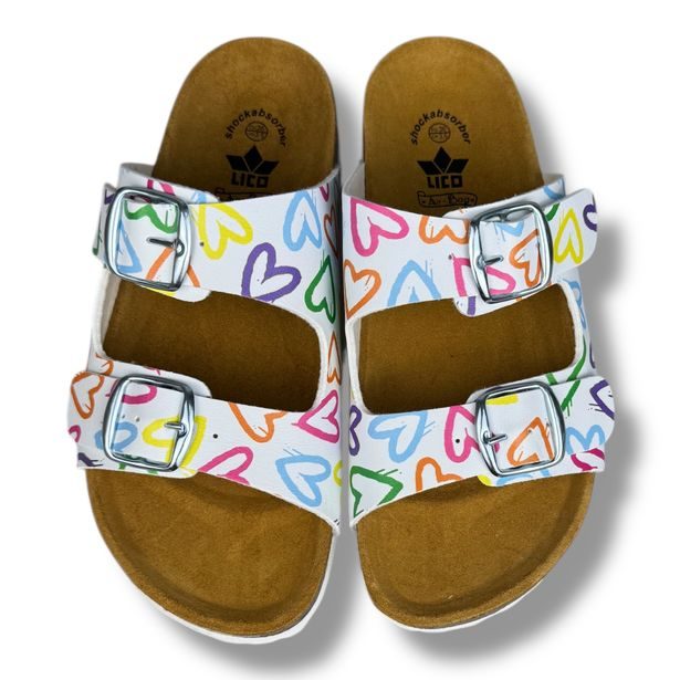 Dívčí pantofle LICO Bioline Heart weiss