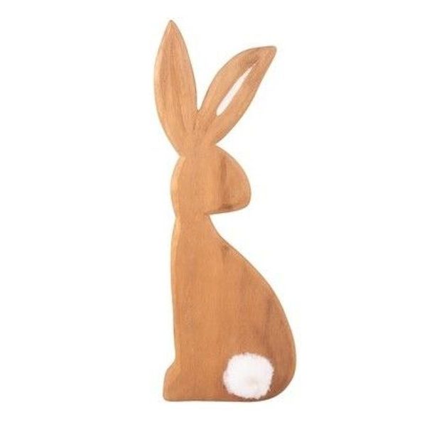dekorace ZAJÍC s ocáskem, na postavení 9x25x2cm, dřevo