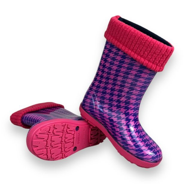 Dětské zateplené holínky Demar HAWAI LUX PRINT - růžová