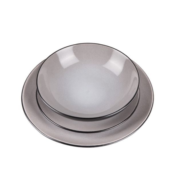 BERLINGERHAUS Jídelní sada talířů 18 ks Taupe Collection lesklá BH-10002