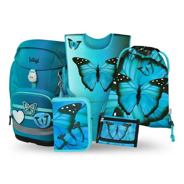 BAAGL SET 5 Airy Plus Butterfly: batoh, penál, sáček, zástěra, peněženka