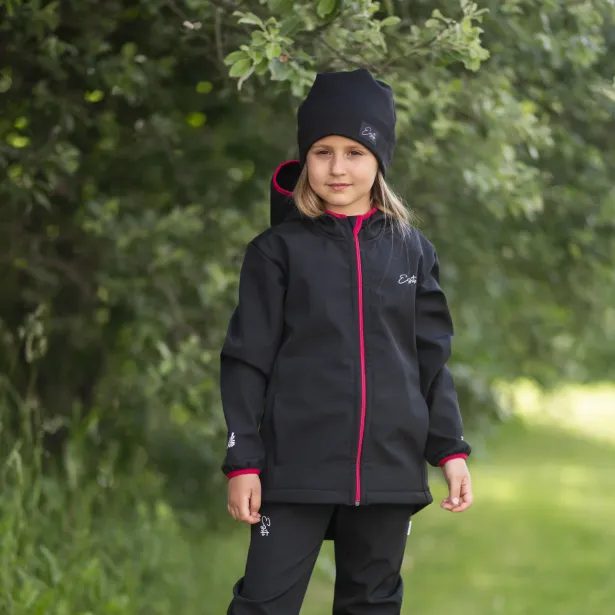 ESITO Dětská softshellová bunda DUO Raspberry pink - černá
