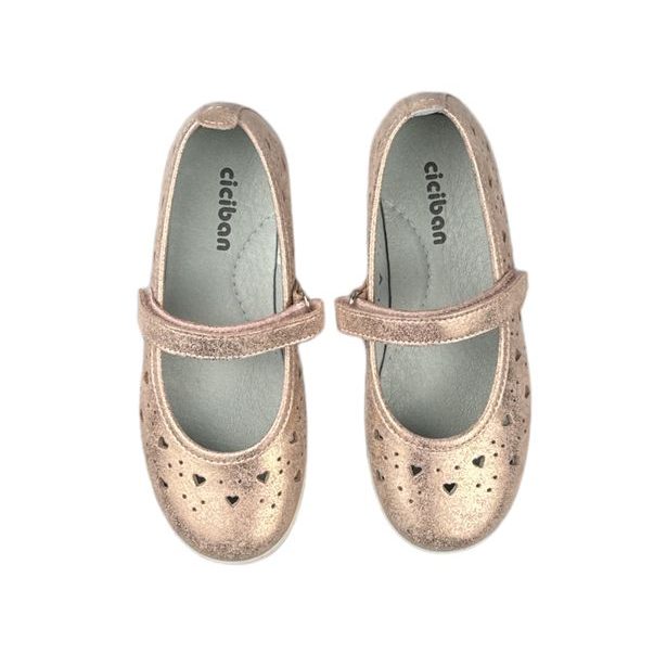 Dívčí baleríny Ciciban - Lesklé starorůžové