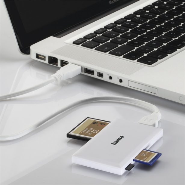 Hama USB 3.0 multi čtečka karet SD/micro SD, CF, MS, bílá