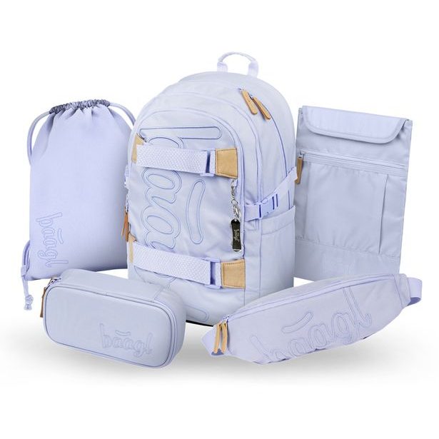 BAAGL SET 5 Skate Lilac: batoh, penál, sáček, ledvinka, obal na notebook