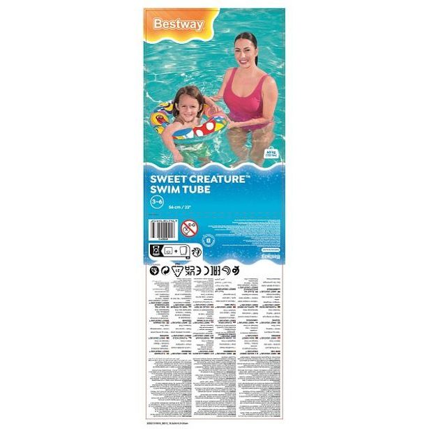 Nafukovací kruh Designer, 56cm – mix 2 druhy (ryby, včelka)