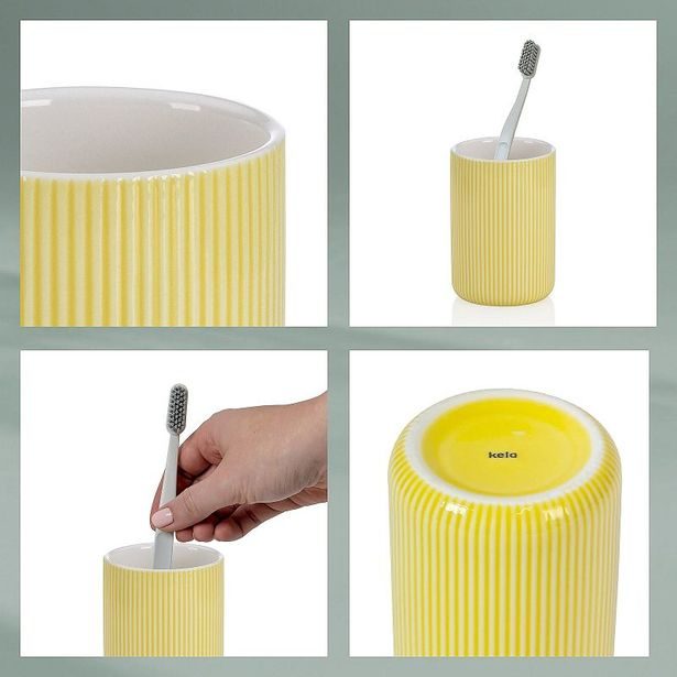 KELA Pohár AVA keramika žlutý KL-24429