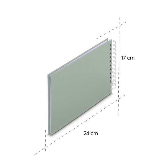 Hama album klasické spirálové FINE ART 24x17 cm, 50 stran, sage, bílé listy