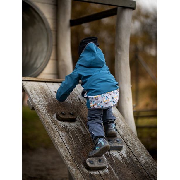 Unuo, Dětské softshellové kalhoty bez zateplení Street, Tm. Šedá