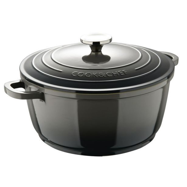 BERGNER Kastrol litinový s poklicí EXCALIBUR 20 cm šedá BG-36100-GY