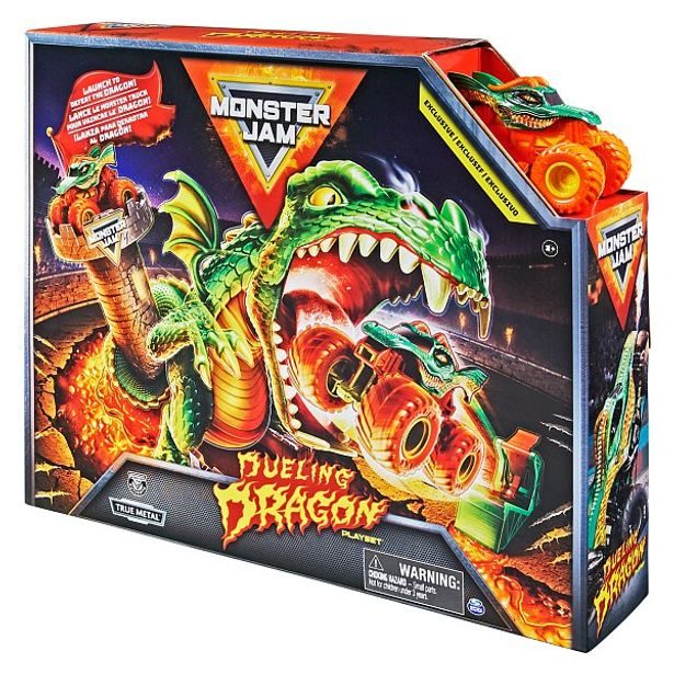 SpinMaster MONSTER JAM - Hrací set DUELING DRAGON, 1:64