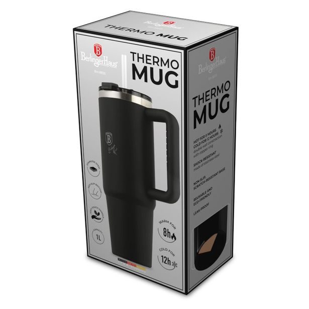 BERLINGERHAUS Termohrnek s dvojitou stěnou BerlingerCup 1 l Matte Black Collection BH-8833