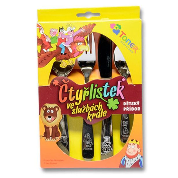 sada příbor.dětský 6032 DBB-4díl. ČTYŘLÍSTEK