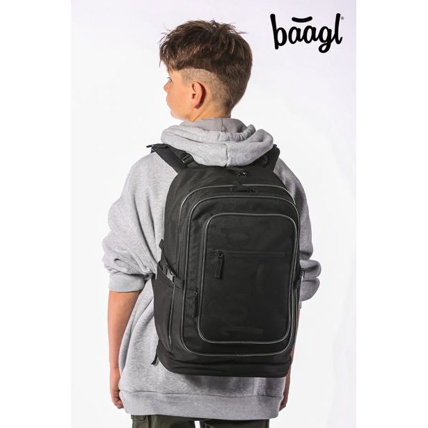 BAAGL SET 3 Cubic Uni černá: batoh, penál, sáček