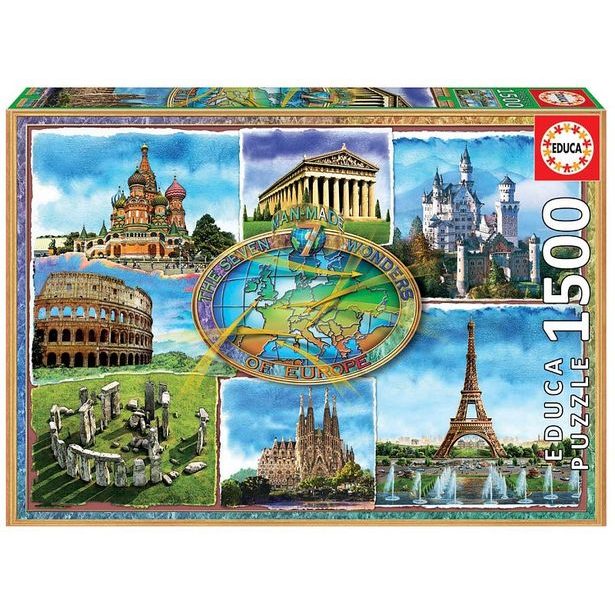 Puzzle 1500 dílků - 7 evropských divů