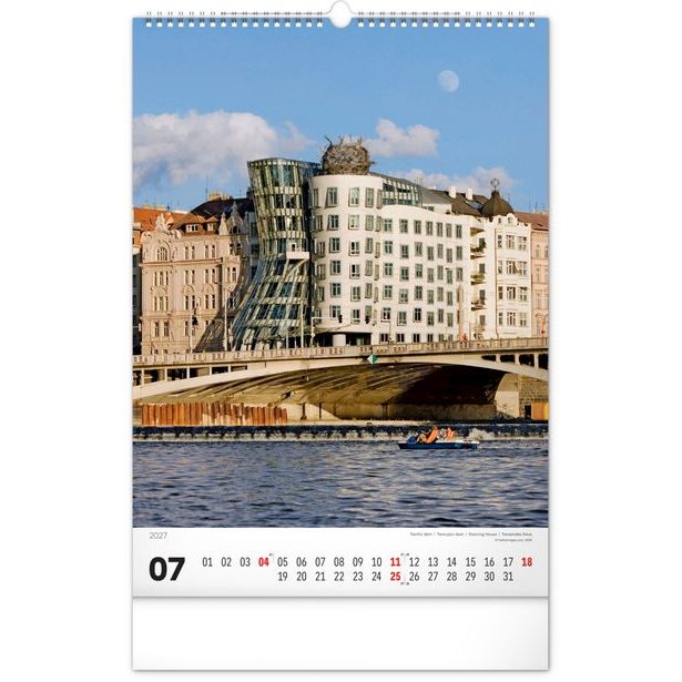 NOTIQUE Nástěnný kalendář Praha 2027, 33 x 46 cm