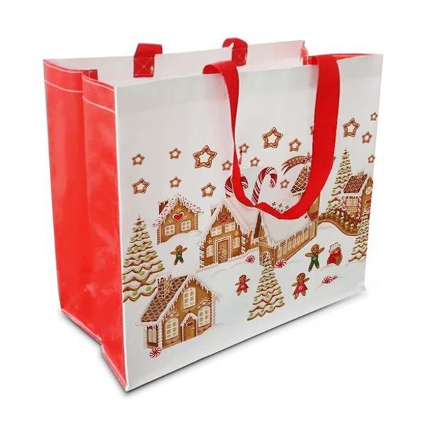 TORO TAŠKA NÁKUPNÍ PERNÍKOVÁ VESNIČKA 43X37X21,5CM