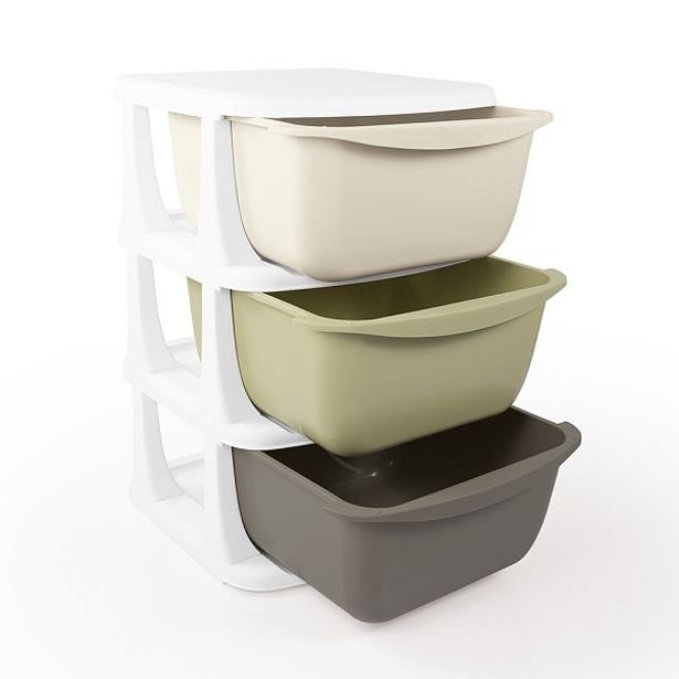 DOLU Dětský plastový regál se 3 šuplíky, 36,5x58,5x38 cm