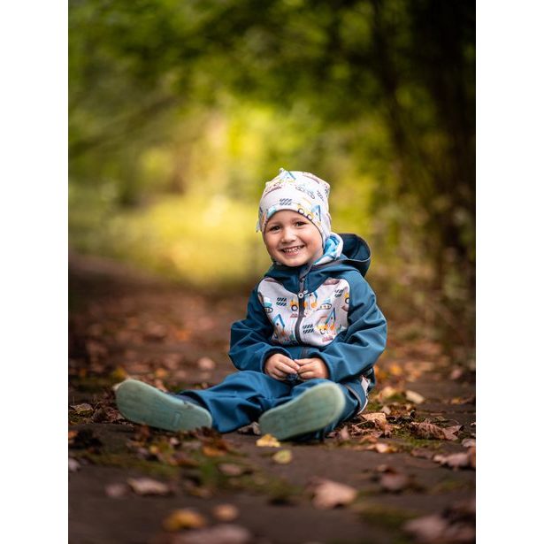 Unuo, Batolecí softshellové kalhoty s fleecem Basic, Kobaltová, Bagry