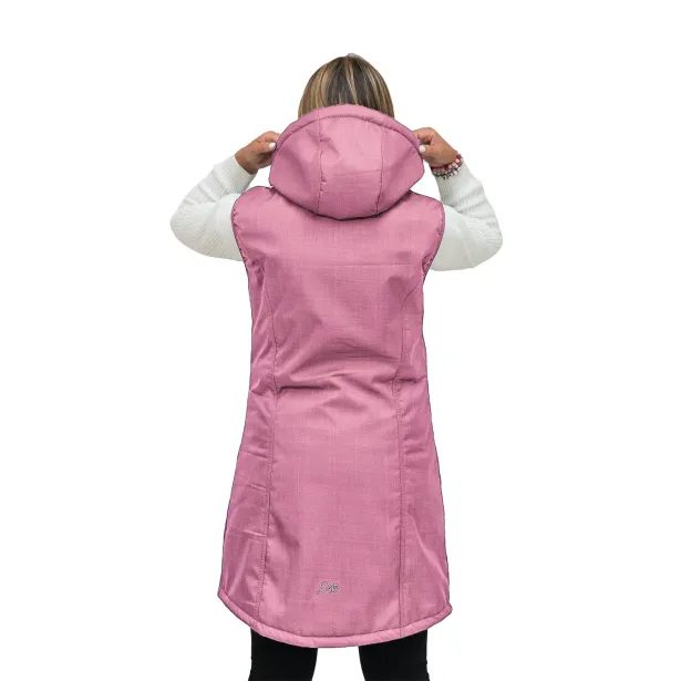 ESITO Dámská zimní softshellová vesta s beránkem Antique pink - růžová