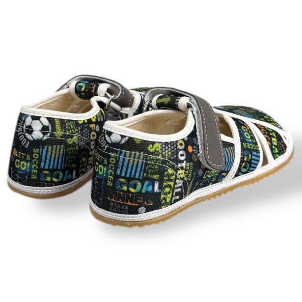 Dětské barefoot bačkory Jonap - Černý fotbal