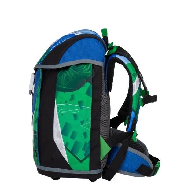 Školská aktovka/batoh pre chlapcov Bagmaster POLO 7 B BLUE/GREEN/BLACK