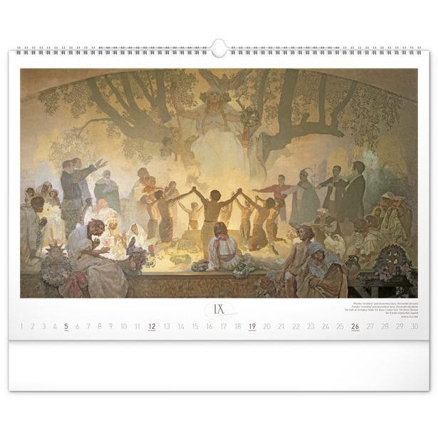 NOTIQUE Nástěnný kalendář Slovanská epopej – Alfons Mucha 2027, 48 x 33 cm