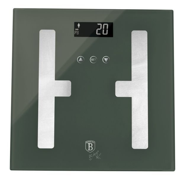 BERLINGERHAUS Osobní váha s měřením tuku, svalů a vody 180 kg Matte Green Collection BH-9759